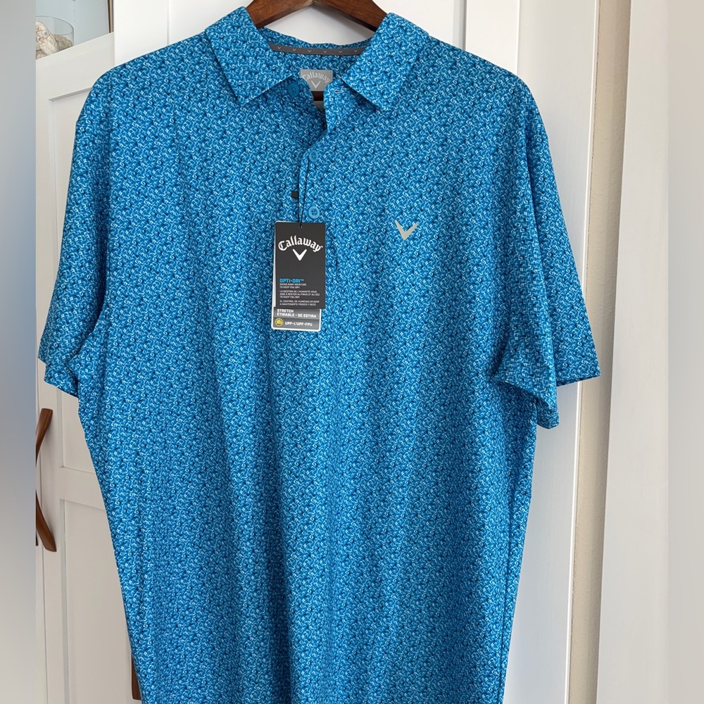 Callaway Men's Opti-Dri Patterned Blue Polo Shirt